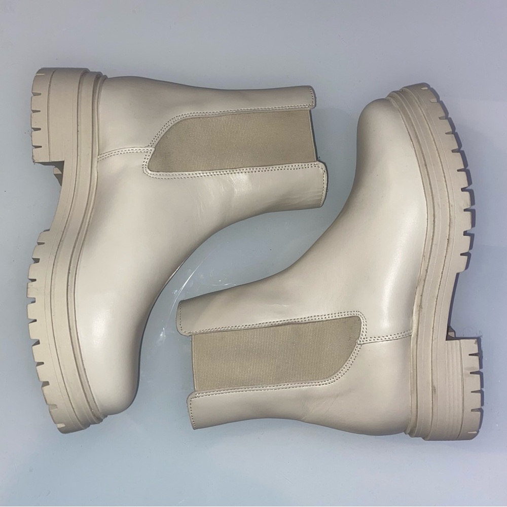 Ivory Leather Boots